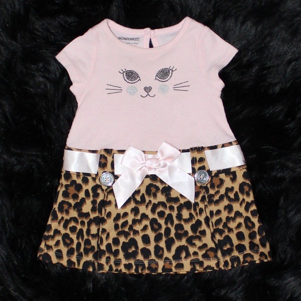 ADORABLE CHEETAH PRINT KITTY DRESS